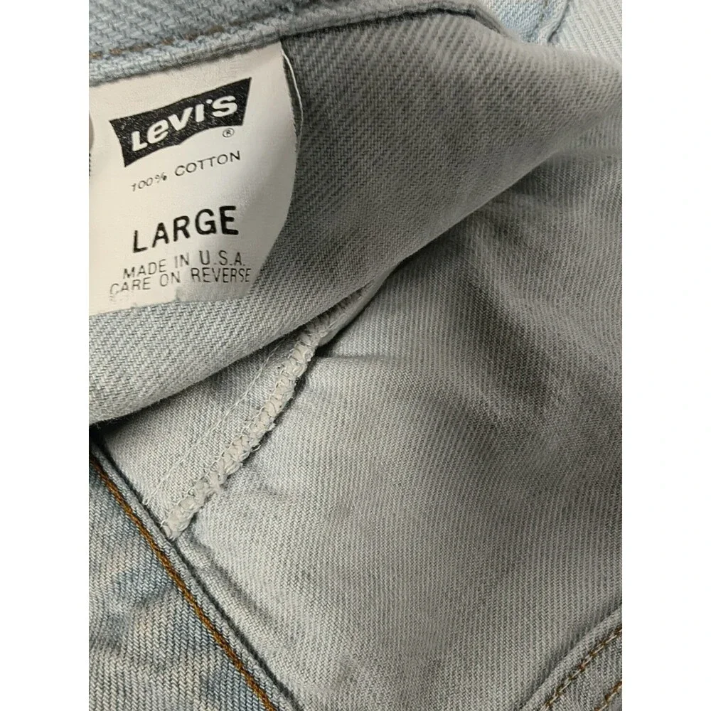 Vintage 1988 LEVI'S 70507 0234 Jean Jacket Size L USA Trucker Denim Light Blue